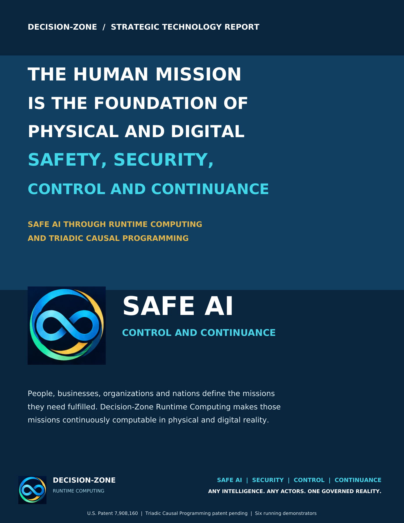 Actual first page of Safe AI Through Runtime Computing and Triadic Causal Programming